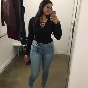 Express | Light wash skinny jeans